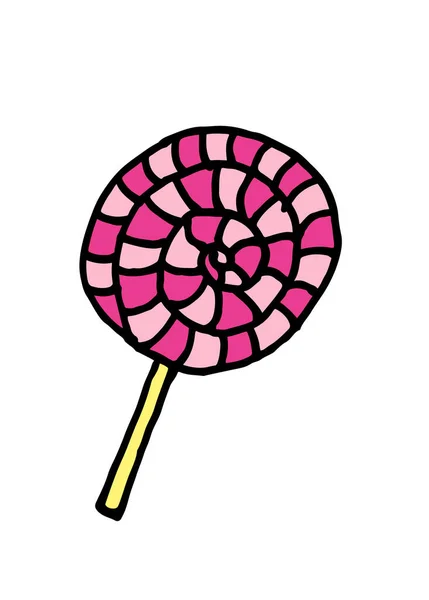 Desenho Desenhado Mão Desenho Animado Doodle Vetor Lollipop Pau Para —  Vetores de Stock