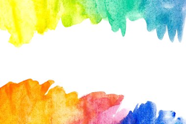 Beyaz arka planda soyut suluboya sanat el boya sınırı. Suluboya arka plan