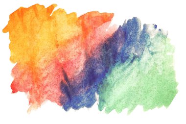 Beyaz arka planda soyut suluboya resim el boyası. Suluboya arkaplanı