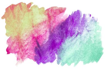 Beyaz arka planda soyut suluboya resim el boyası. Suluboya arkaplanı