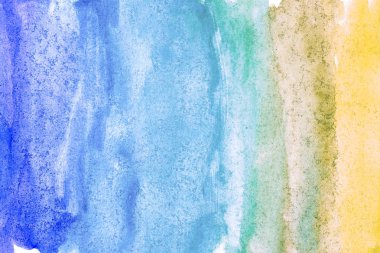 Beyaz arka planda soyut suluboya resim el boyası. Suluboya arkaplanı