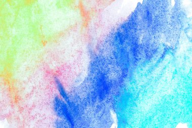 Beyaz arka planda soyut suluboya resim el boyası. Suluboya arkaplanı