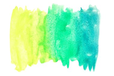 Beyaz arka planda soyut suluboya resim el boyası. Suluboya arkaplanı