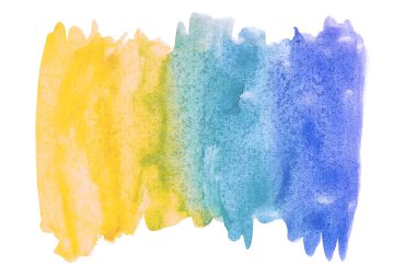 Beyaz arka planda soyut suluboya resim el boyası. Suluboya arkaplanı