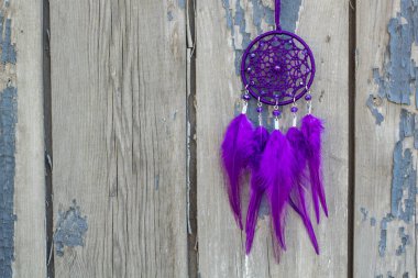 El yapımı rüya yakalayıcı iple asılı tüyler konu ve boncuk