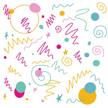 Girdaplar, spiral daire soyut vektör arka plan. Scrapbook dekoratif illüstrasyon