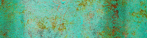 Баннер из железной поверхности покрыт старым зеленым фоном краски — стоковое фото