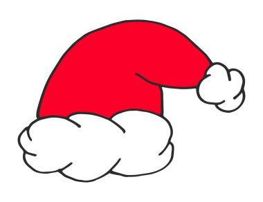 Noel vektörü karalaması Noel Baba şapka simgesi karakter çizimi