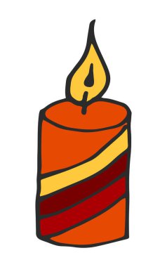 Doodle Hand çizgi film çizimi, mum tasarımı.