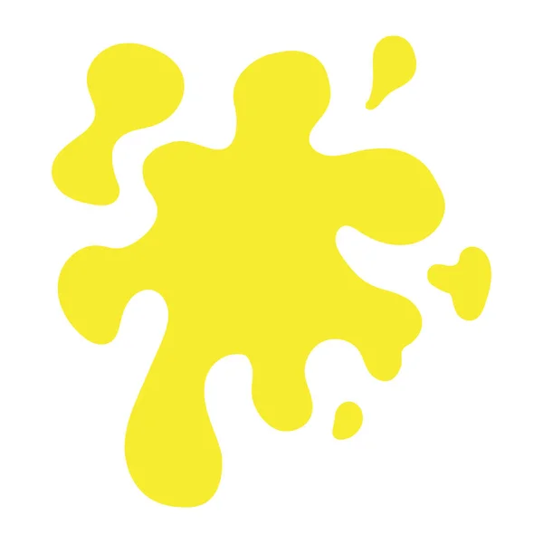 Mancha Tinta Amarela Única Splash Fundo Branco — Vetor de Stock
