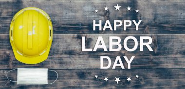 İşçi Bayramı konseptin kutlu olsun. Mühendis ve işçi aletleri. Amerika ve ABD 'de resmi tatil.