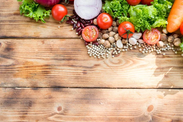 Mezclar Ensalada Comida Saludable Verduras Orgánicas Frescas Para Cocinar Alimentos — Foto de Stock