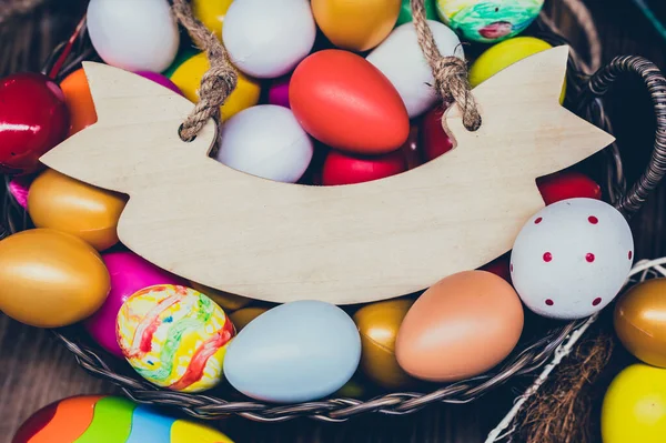 Concepto Pascua Feliz Huevos Pascua Coloridos Para Fondo Celebrativo —  Fotos de Stock