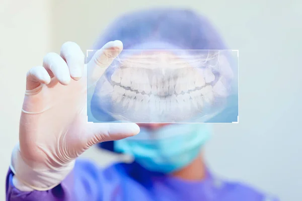 Odontologia Conceito Saúde Clínica Odontológica Dentista Check Dentes Filme Raios — Fotografia de Stock