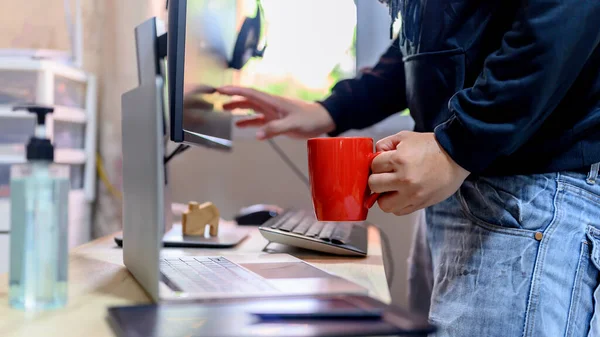 Werk Vanuit Huis Wfh Sluit Jezelf Thuis Zet Jezelf Quarantaine — Stockfoto