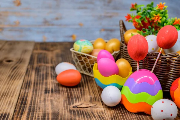 Happy Easter Concept Colorful Easter Eggs Celebrative Background — Stock Photo, Image