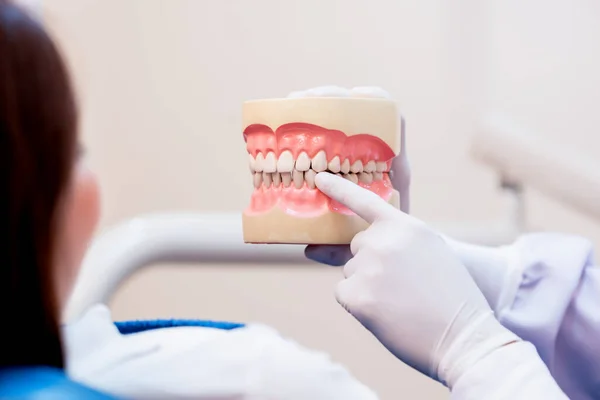 Concepto Salud Dental Dental Clínica Dental Dentista Check Dientes Para — Foto de Stock