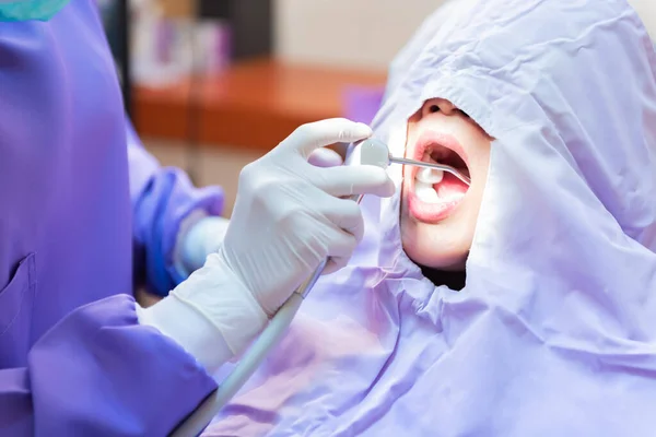 Odontologia Dentes Conceito Saúde Clínica Odontológica Dentista Check Dentes — Fotografia de Stock