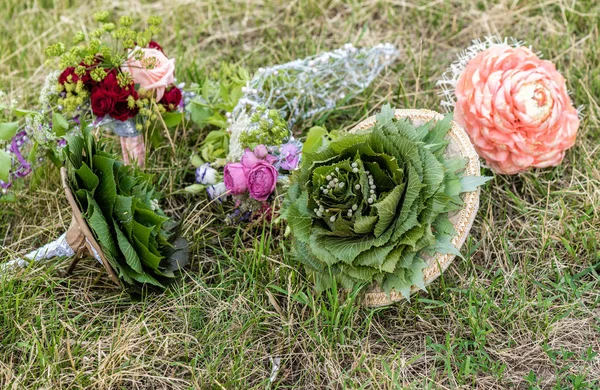 Wedding Bouquets Grass — Stock Photo, Image