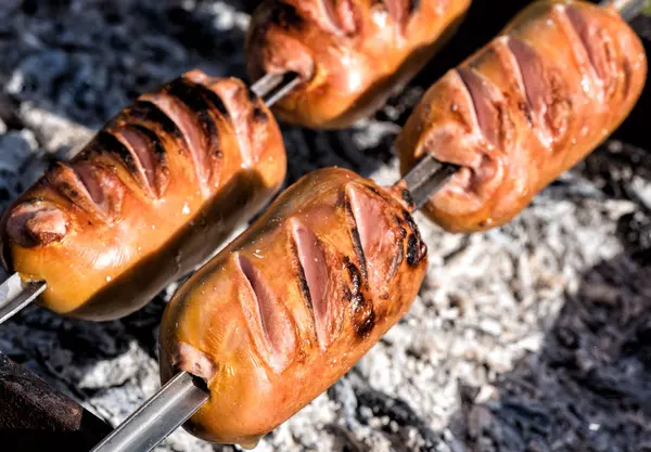 Kebab Spett Kocken Grillen — Stockfoto