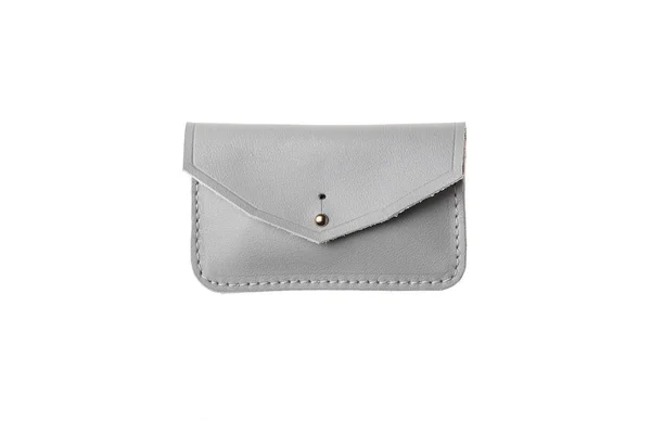 Women Leather Business Card Holder Isolate White Background — Stock Photo, Image