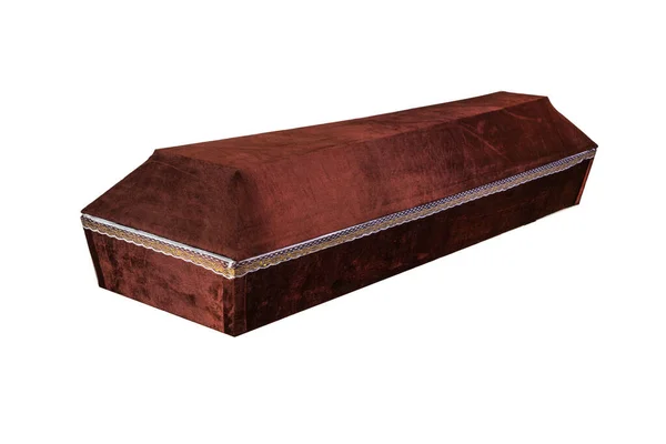 Coffin Hecho Madera Aislado Sobre Fondo Blanco —  Fotos de Stock