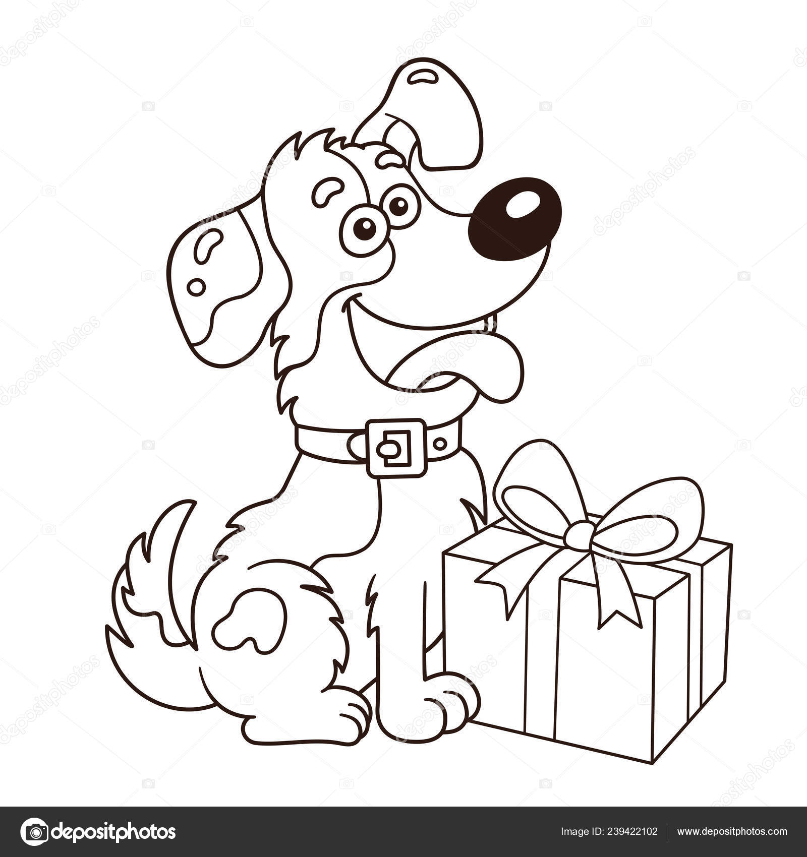 Coloriage Apercu Chien Dessin Anime Avec Cadeau Carte Vœux Anniversaire Image Vectorielle Par Oleon17 C Illustration Coloriage Apercu Chien Dessin Anime Avec Cadeau Carte Vœux Anniversaire Image Vectorielle Par Oleon17 C Illustration