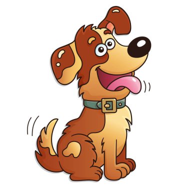 Beyaz arka plan üzerinde izole komik köpek. Çizgi film. Çocuklar için.