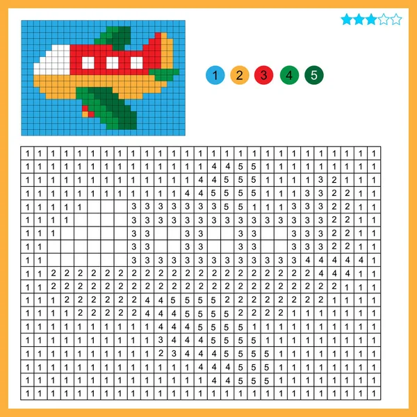 用数字表示颜色 给孩子们配色的书儿童色彩斑斓的拼图游戏 — 图库矢量图片