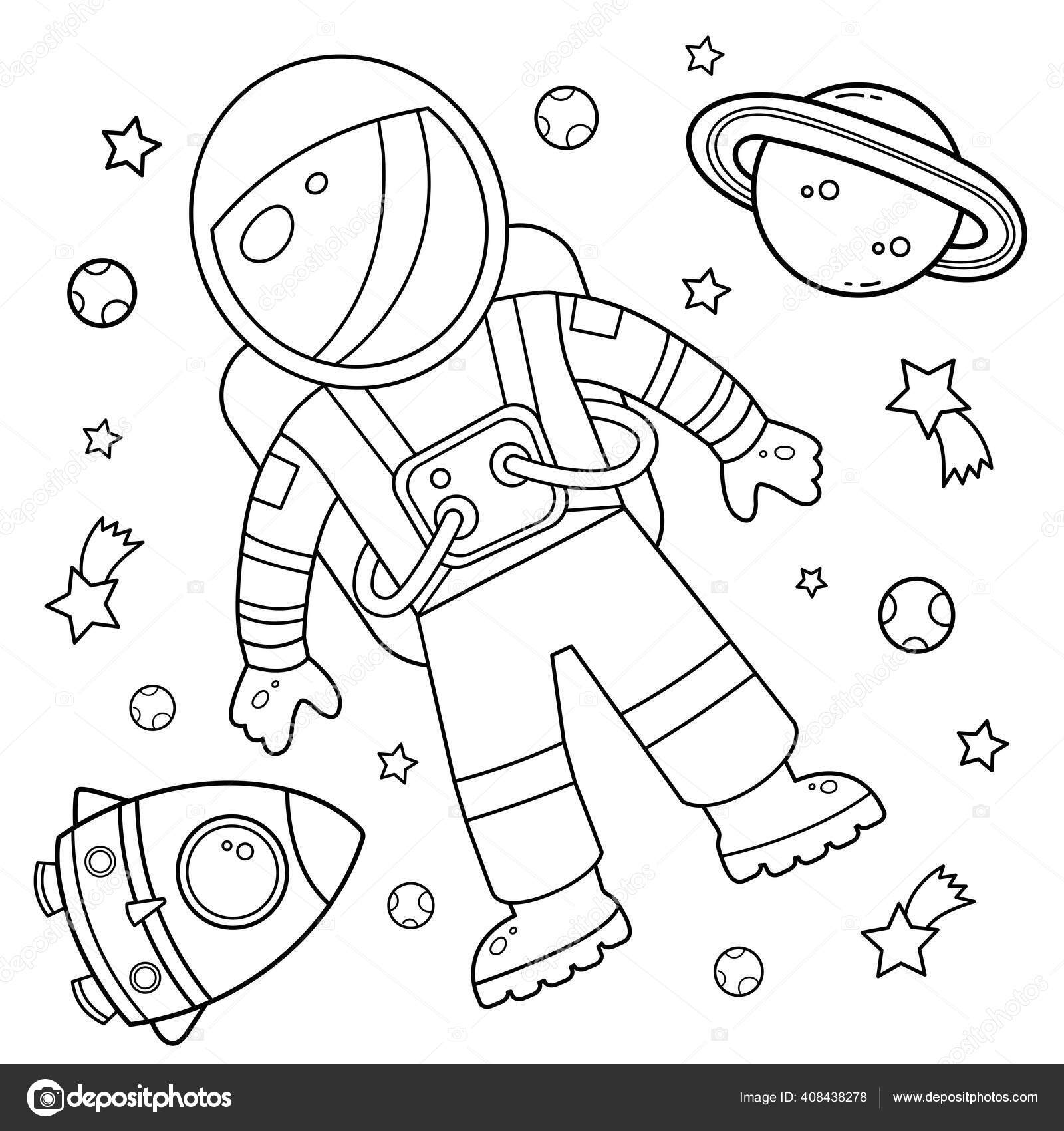 Coloriage astronautes et cosmonautes