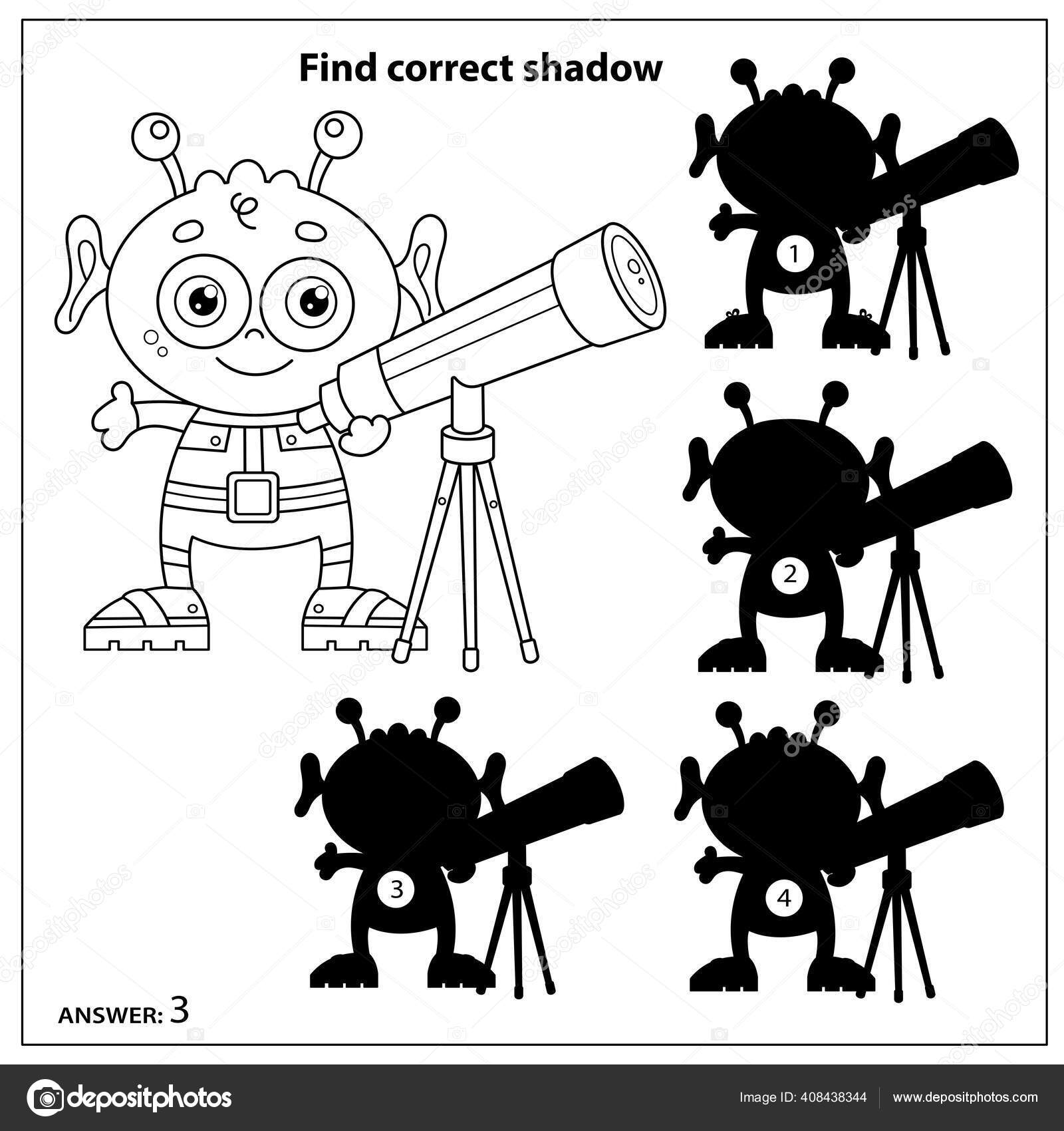 Telescopio aislado página para colorear para niños