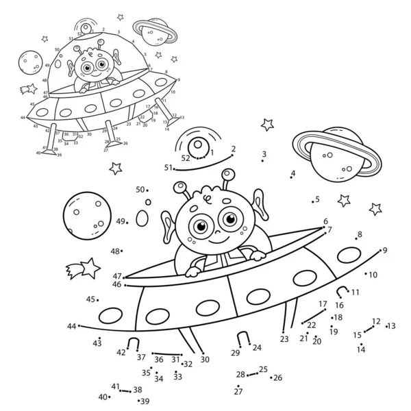 Pussel Spel För Barn Siffror Spel Coloring Page Sammanfattning Tecknad — Stock vektor