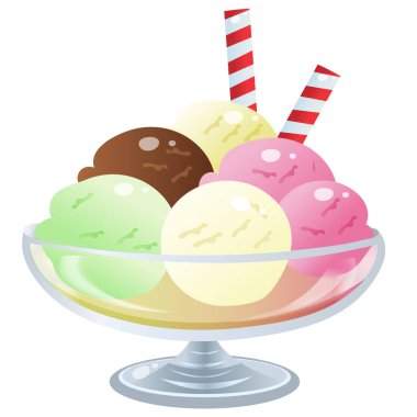 Dondurmanın beyaz arka plandaki renkli görüntüsü. Çocuklar için vektör illüstrasyonu.