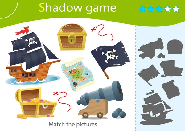Jogo Das Sombras Para Crianças Combina Com Sombra Certa Imagens —  Vetores de Stock