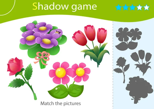 Jogo Das Sombras Para Crianças Combina Com Sombra Certa Imagens —  Vetores de Stock