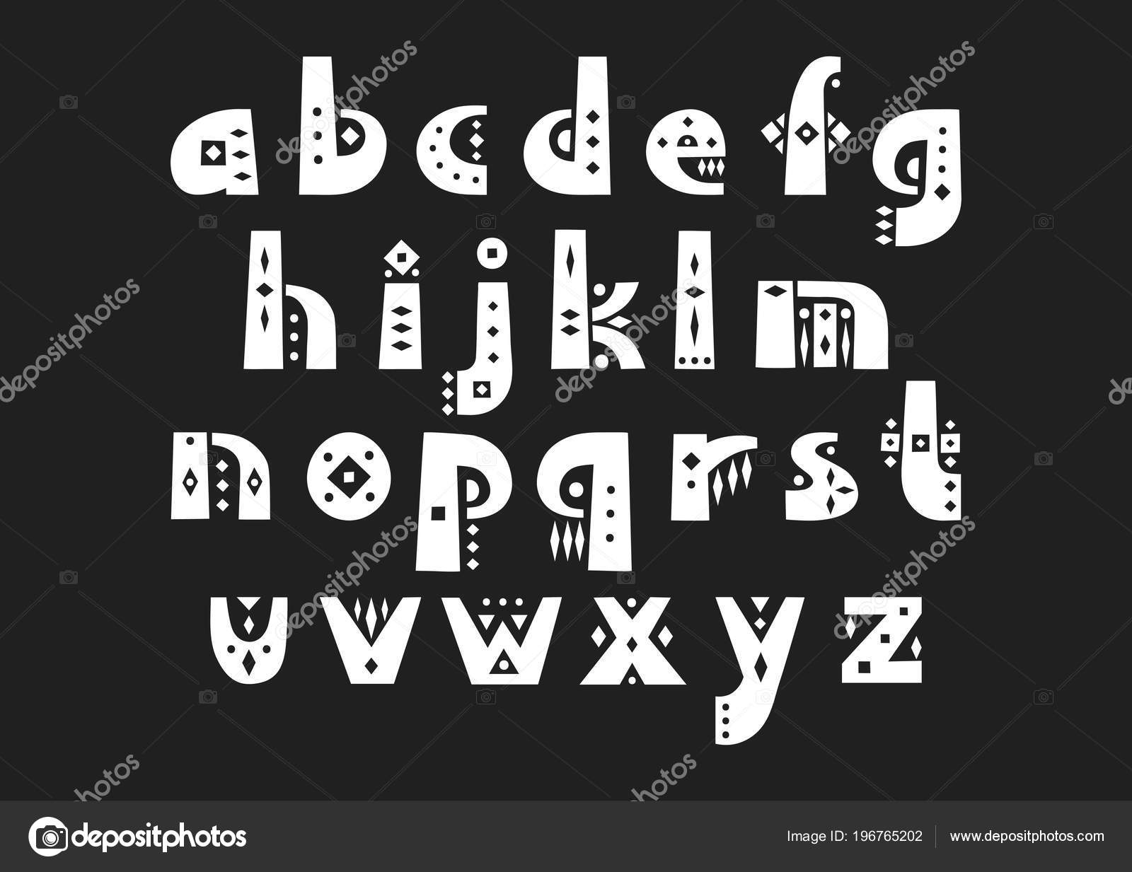 Vector Capital Alphabet Decorative Letters Patternded Negative