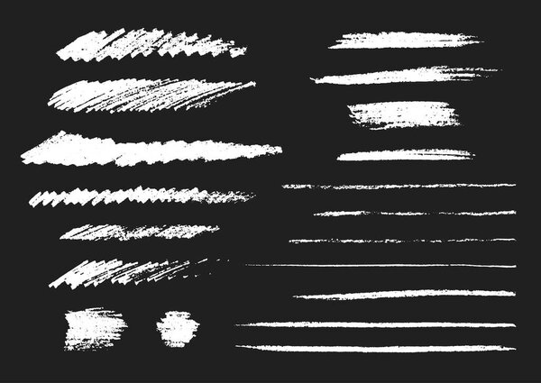 Vector collection of chalk strokes.