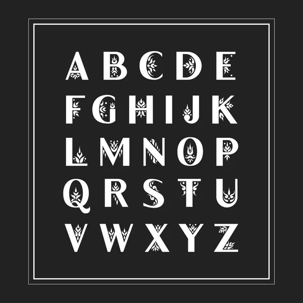 Vector Capital Alphabet Decorative Letters Patternded Negative