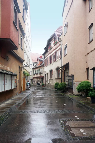Stuttgart Germany May 2018 Ancient Narrow Street Bad Cannstatt Rain — Stock Photo, Image