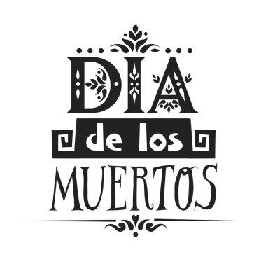Poster Meksika tatilde (Dia de los Muertos, İspanyolca) ölülerin günü harflerle yapılan çeşitli desenli harfleri.