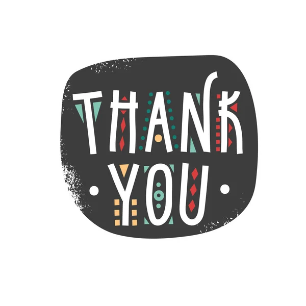 Lettering Card Thank You Black Shape — Stock Vector