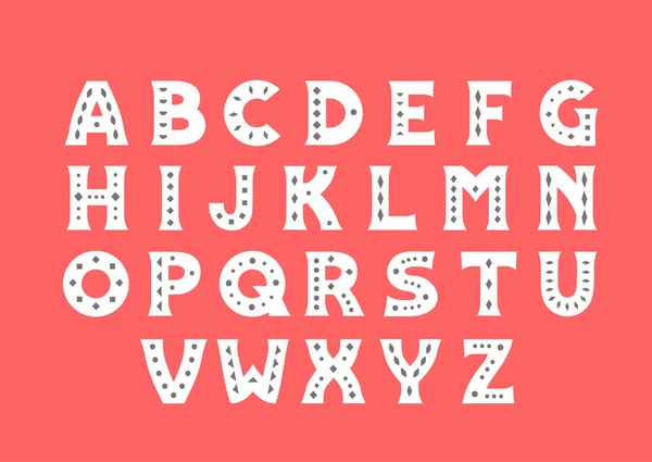 Διάνυσμα Κεφαλαία Έντονα Serif Αλφάβητο Κόκκινο Φόντο Λευκά Γράμματα Είναι — Διανυσματικό Αρχείο