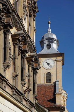 Saat Kulesi cephe parçası. Brasov, Romanya.