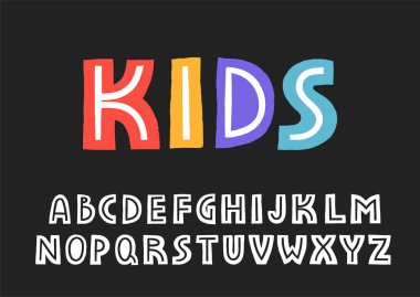 Vektör büyük görüntü alfabesi ile doku sınır ve harfleri Inside line