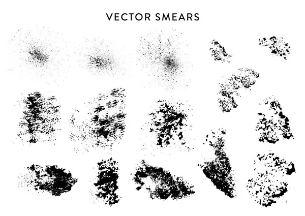 El yapımı grunge vektör kümesi lekeleri, izlerini