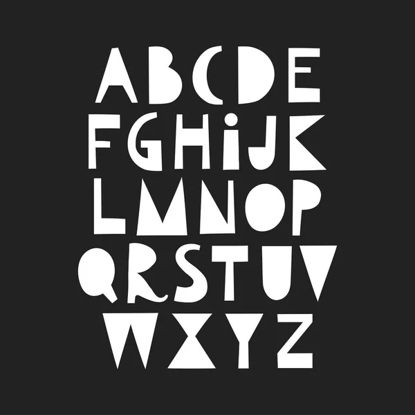 Векторный прописной алфавит на черном фоне — стоковый вектор