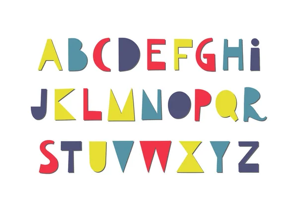 Vektor Spaß Papierschnitt bunte Großbuchstaben Alphabet — Stockvektor