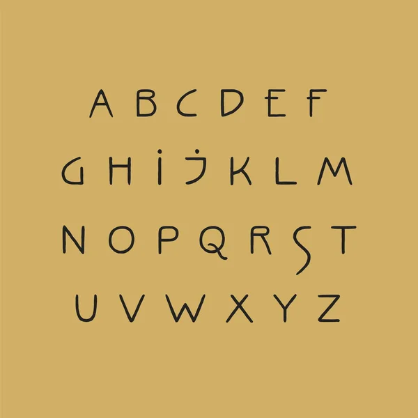 Vector uppercase handwritten alphabet in Art Nouveau style — Stock Vector