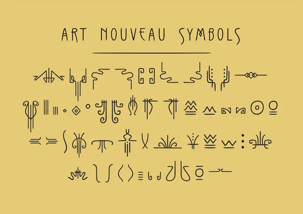 Векторный набор линейных арт-симуляторов для дизайна логотипов в стиле ар-деко — стоковый вектор