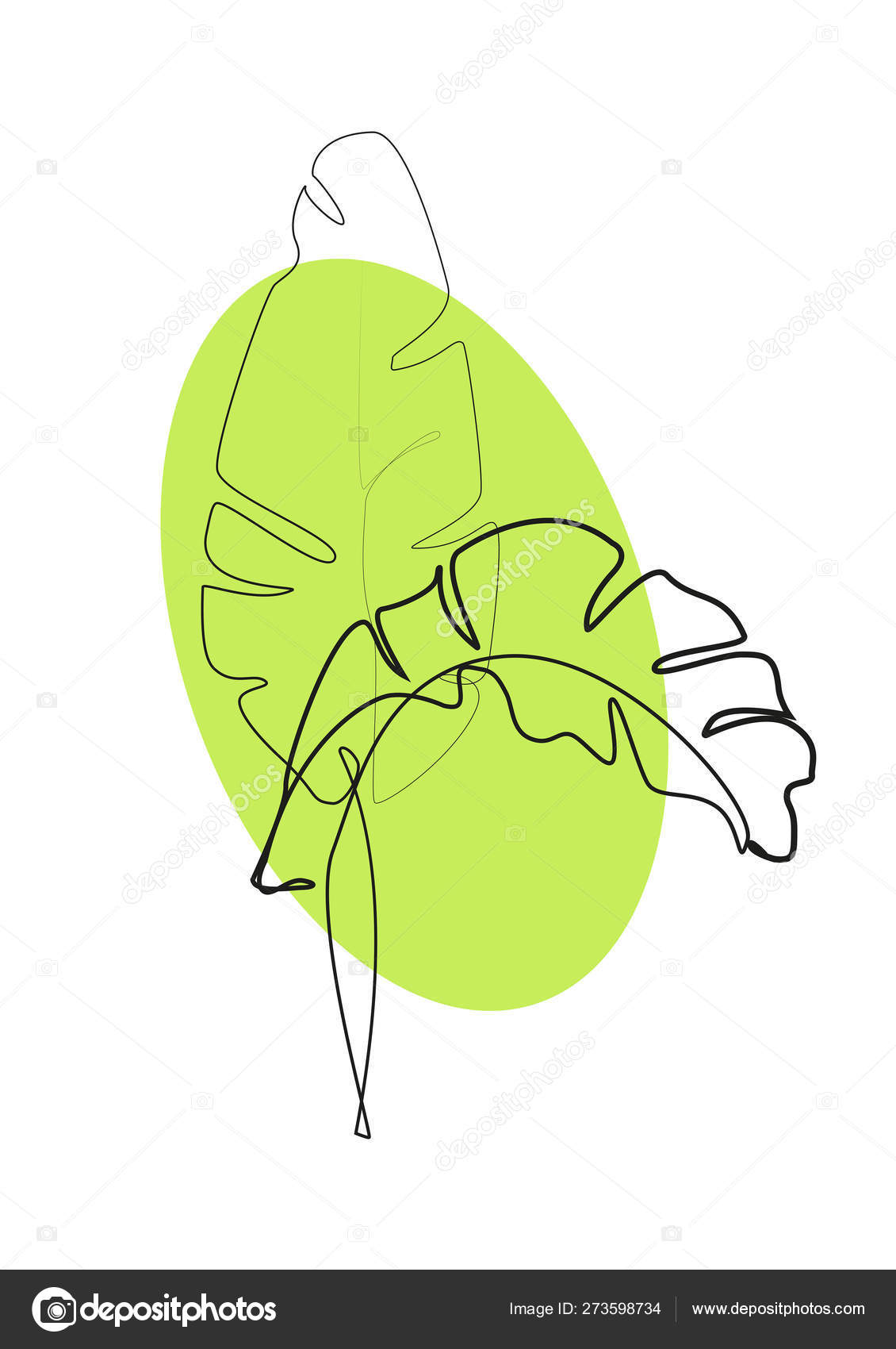 One Line Drawing Contour Drawing Of Banana Leaves Stock Vector C Radionastya 273598734